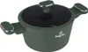 A green pot with a black lid and silver accents is shown against a white background. Produktbild-Vorschau