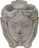 Clayre & Eef Blumentopf Kopf 14x16x17 cm Grau Stein Hände Produktbild-Vorschau 1
