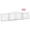 vidaXL Gabionen mit Hochbogen 15 Stk. 400x50x80/100cm Produktbild-Vorschau 3