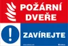 Samolepka "Požární dveře, zavírejte" 150x100 mm Náhled obrázku produktu 2