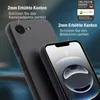 Close-up of a black phone case, highlighting its protective features for the camera and screen. Produktbild-Vorschau