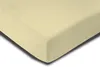 A close-up, angled view of a cream-colored fitted sheet. Produktbild-Vorschau