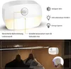 A product image showing a motion-activated night light with callouts for its features and a lifestyle shot of it installed in a closet. Produktbild-Vorschau