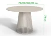 A round dining table with a fluted pedestal base, shown on a white background with dimensions indicated. Produktbild-Vorschau