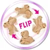 A circular graphic showing a plush toy dog in various positions, illustrating a flipping action. Anteprima dell’immagine prodotto