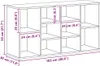 A diagram showing the dimensions of a white shelving unit. Náhled obrázku produktu