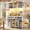 MODFU Mobile da cucina bianco, mobile alto con ante Anteprima dell’immagine prodotto 5