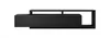A black, modern TV stand with a unique, layered design, presented against a white background. Náhled obrázku produktu