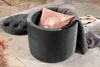 riess-ambiente Runder Hocker MODERN BAROCK 50cm grau Samt Produktbild-Vorschau 4