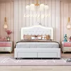 A bedroom scene with a bed, nightstands, and decorative elements. Produktbild-Vorschau