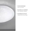 Close-up of a white ceiling lamp with a starry sky effect, next to descriptive text. Produktbild-Vorschau