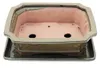Bonsai-pot met onderschaal, maat 4 - Olijf-bruin - hoekig - Productafbeelding-voorbeeld 2