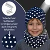 Kinder Reflektor Mütze & Loop - Punkte Vlies Stoff innen - Produktbild-Vorschau 2