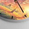 Wanduhr - Rund - Glasuhr - Park Herbst Baum - 40x40cm - Produktbild-Vorschau 5