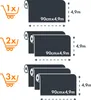 Three rows of product illustrations showing rolls of wallpaper, with labels indicating the quantity and dimensions. Produktbild-Vorschau