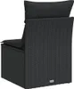A black outdoor sofa with cushions, viewed from the back. Podgląd zdjęcia produktu