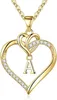 TINGN Herz Initial Halskette 14K Gold Zirkonia Anhänger A-Z Produktbild-Vorschau 1
