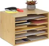 Relaxdays Briefablage Bambus, Büro Organizer für A4 Papier, Produktbild-Vorschau 1