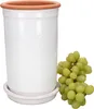 Ton-Weinkühler + Untersetzer weiß lasiert Ø 12,5 cm H 21 cm Produktbild-Vorschau 3