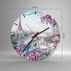 Wanduhr - Rund - Glasuhr - Blumen Eiffle Architektur Balkon Produktbild-Vorschau 3