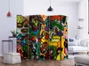 Akusticher Raumteiler Graffiti Foto Paravent 225x172 cm Produktbild-Vorschau 3