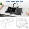 CECIPA Granitspüle Küchenspüle Granit Spülbecken 65x45, Produktbild-Vorschau 4