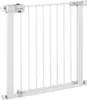 A white metal safety gate with a locking mechanism. Produktbild-Vorschau