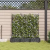vidaXL Vasi da giardino, set da 3 pezzi, nero, 120 x 40 x Anteprima dell’immagine prodotto 3
