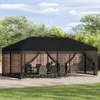 vidaXL Pavillon mit Seitenwänden 6 x 3 m Schwarz Polyester Produktbild-Vorschau 7