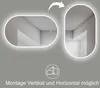 HOKO Badspiegel LED Anti-fog Wandspiegel Oval 60x100 cm+LED Produktbild-Vorschau 5