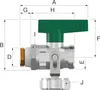 SIMPLEX FL, KFE-Kugelhahn, Durchgang, DVGW, G1/2a, PN16, MS Produktbild-Vorschau 2