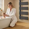 A mother is kneeling by a bathtub, tending to her young child. The scene is set in a bathroom with a towel warmer visible on the wall. Anteprima dell’immagine prodotto