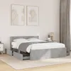 vidaXL Bettgestell mit Kopfteil Betongrau 140x200 cm Produktbild-Vorschau 2