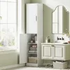 HOMCOM Badezimmerschrank Badschrank hoch schmal mit 2 Türen Produktbild-Vorschau 2