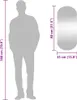 A silhouette of a person is shown next to a mirror with dimensions indicated. Voir les images du produit