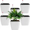 Vasi da fiori 14 cm - Autoinnaffianti - 6 pezzi - Bianco - Anteprima dell’immagine prodotto 1