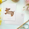 Mr. & Mrs. Panda Postkarte Hund Dackel - Weiß - Geschenk, Produktbild-Vorschau 3
