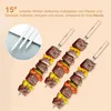 Grillspieße Edelstahl 304 mit Holzgriff - 35 cm BBQ Produktbild-Vorschau 4