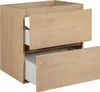 A wooden cabinet with two drawers, one partially open. Podgląd zdjęcia produktu