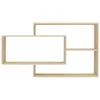 A light wood-colored wall shelf unit composed of two interconnected rectangular shelves. Produktbild-Vorschau