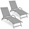 Lot de 2 chaises longues COSTWAY, chaises de jardin avec Voir les images du produit 1