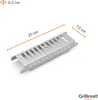 A metal grill part with dimensions indicated. Náhľad obrázku produktu