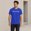Camiseta azul, talla XL, con el texto "Freedom Charlie Kirk Vista previa de la imagen del producto 3