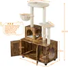 Yaheetech Kratzbaum mit Katzenschrank für Katzenklo 135 cm Produktbild-Vorschau 3