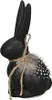 3tlg. Dekohase FEATHER schwarz H13cm Osterhasemit Feder Produktbild-Vorschau 2