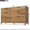 okwish Komoda 120 x 40 x 76 cm, úložná skříň, kuchyňská Náhled obrázku produktu 7