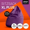 A purple beanbag chair is shown against a colorful background with text overlays highlighting its features. Anteprima dell’immagine prodotto