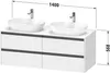 Duravit Ketho.2 Wastafelonderkast 140x55x56,8 cm Mat Taupe Produktbild-Vorschau 2