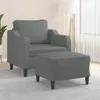 Ciemnoszary fotel z podnóżkiem, szerokość siedziska 60 cm, Podgląd zdjęcia produktu 1