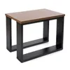 A simple wooden and black coffee table against a white background. Náhled obrázku produktu